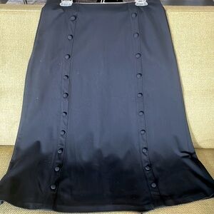 Carmen A-Line Women’s Skirt Black Size 10 Button Embellishment Pockets